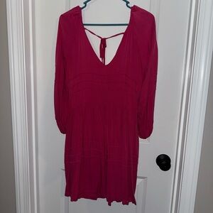 Shinestar Fuchsia Long Sleeve Dress
